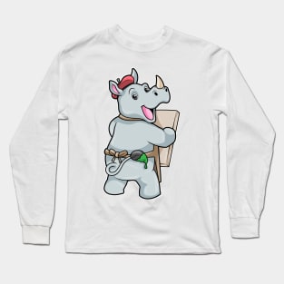 Rhino at Painting with Colours Long Sleeve T-Shirt